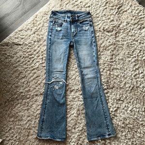 American eagle stretch flare jeans size 00